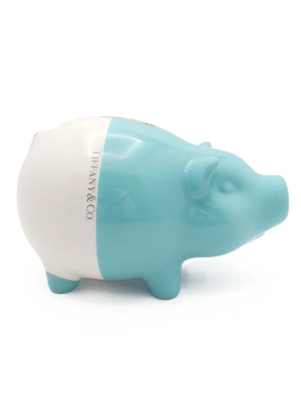 Tiffany & Co Savings Piggy Bank Pig Blue White